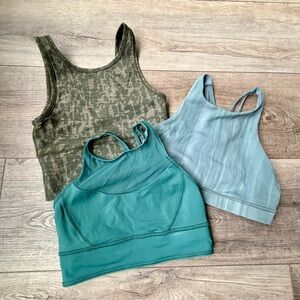 Lululemon 3 Assorted Sports Bra Bras Strappy Mesh  Gym Workout Yoga Running